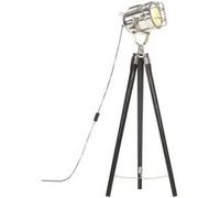 Lampadaire - vidaXL - Trépied - Bois de manguier massif - 97 cm - Noir et argenté Noir G