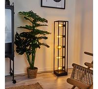 Lampadaire Wick en métal noir, luminaire rétro minimaliste idéal dans un salon vintage, avec interrupteur sur le câble, pour 5 ampoules E27, ampoule(s) non incluse(s)