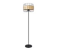 Lampadaire Zenda E27 noir rotin 150 x 35 x 35 cm