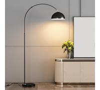 Lampadaires Arc avec 3 températures de couleur Lampe sur pied de luxe moderne de 71,7 pouces de hauteur avec abat-jour réglable en métal doré et base en marbre, lampadaire arqué pour chambre à coucher