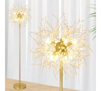 Lampadaires Modernes, Luminaire en Cristal Doré pour Salon, Lampadaire à 8 Ampoules avec Interrupteur au Pied, Hauteur 172 cm, Luminnaire en Verre et Métal, Luminaire Doré pour Chambre à Coucher