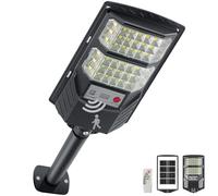 Lampadaires solaires extérieurs, lumières de chemin d’allée alimentées par énergie solaire, projecteurs LED à capteur de mouvement avec illumination crépusculaire et matinale, étanches (1PACK)