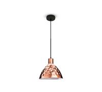V-TAC Plafonnier suspendu 3711 - Lampe rétro aspect martelé pour salle à manger E27 Ø220 Rose-doré