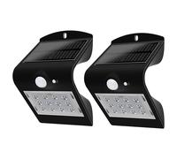 Lámpara de pared lámpara de pared lámpara de pared IP44 resistente a la intemperie detector de movimiento batería, negro, LED 1,5W 220Lm blanco neutro, LxAnxP 14,5x9,6x7,9cm, juego de 2