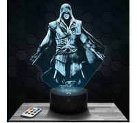 Lampe 3d _ Assassin's Creed - Jouet, Figurine, Cadeau Assassin's Creed - Veilleuse Led Tactile avec socle au choix TOP