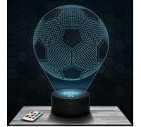 Lampe 3D - Ballon de Foot - Accessoire, Objet, Cadeau Ballon de Foot - Veilleuse Led Tactile avec socle au choix et télécommande