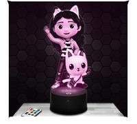 Lampe 3d _ Gabby et la Maison Magique - Jouet, Figurine, Cadeau Gabby Chats- Veilleuse Led Tactile TOP