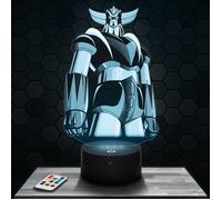 Lampe 3d _ Goldorak - Jouet, Figurine, Cadeau Goldorak - Veilleuse Led Tactile avec socle au choix et télécommande TOP