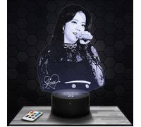 Lampe 3d _ Jisoo Black Pink Kpop - Accessoire, Merch, Cadeau Jisoo Black Pink Kpop - Veilleuse Led Tactile avec socle au choix TOP
