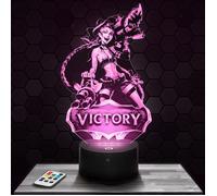 Lampe 3d _ League Of Legends Arcane Jinx - Jouet, Figurine, Cadeau LOL - Veilleuse Led Tactile avec socle au choix TOP