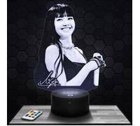 Lampe 3d _ Lisa Black Pink Kpop - Accessoire, Merch, Cadeau Lisa Black Pink Kpop - Veilleuse Led Tactile avec socle au choix TOP