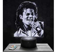 Lampe 3d _ Michael Jackson - Accessoire, Merch, Cadeau Michael Jackson - Veilleuse Led Tactile avec socle au choix TOP