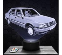 Lampe 3D - Peugeot 309 - Jouet, Miniature, Cadeau Peugeot 309 - Veilleuse Led Tactile avec socle au choix et télécommande
