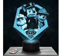 Lampe 3d _ Ruben, Chase, Marcus - Jouet, Figurine, Cadeau Pat Patrouille - Veilleuse Led Tactile TOP