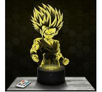 Lampe 3d _ Son Gohan DBZ - Jouet, Figurine, Cadeau Dragon Ball Z - Veilleuse Led Tactile avec socle au choix TOP