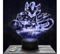 Lampe 3D - Sonic : Shadow - Jouet, Figurine, Cadeau Sonic : Shadow - Veilleuse Led Tactile avec socle au choix et télécommande