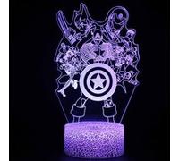 Lampe 3D Tactile Veilleuses Enfant 7 Couleurs avec Telecommande - Avengers #1457 G