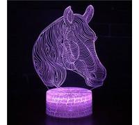Lampe 3D Tactile Veilleuses Enfant 7 Couleurs avec Telecommande - Cheval #471 G