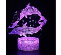 Lampe 3D Tactile Veilleuses Enfant 7 Couleurs avec Telecommande - Dauphin #1122 G