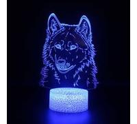 Lampe 3D Tactile Veilleuses Enfant 7 Couleurs avec Telecommande - Loup #479 G