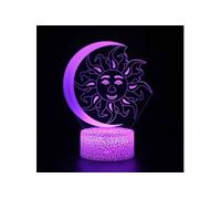 Lampe 3D Tactile Veilleuses Enfant 7 Couleurs avec Telecommande - Lune #828