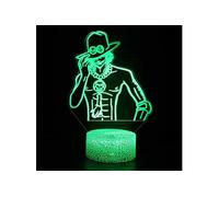 Lampe 3D Tactile Veilleuses Enfant MY1944 One Piece Ace 16 Couleurs avec Telecommande