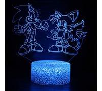 Lampe 3D Tactile Veilleuses Enfant MY1997 Sonic The Hedgehog 16 Couleurs avec Telecommande G
