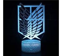Lampe 3D Tactile Veilleuses Enfant MY450 Attack On Titan 16 Couleurs avec Telecommande G
