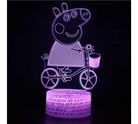Lampe 3D Tactile Veilleuses Enfant MY604 Peppa Pig 16 Couleurs avec Telecommande G