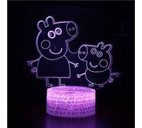 Lampe 3D Tactile Veilleuses Enfant MY605 Peppa Pig 16 Couleurs avec Telecommande G