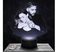 Lampe 3d _ Vitaa & Slimane - Accessoire, Objet, Cadeau Vitaa & Slimane - Veilleuse Led Tactile avec socle au choix TOP