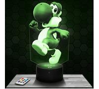 Lampe 3d _ Yoshi - Jouet, Figurine, Cadeau Super Mario - Veilleuse Led Tactile avec socle au choix et télécommande TOP