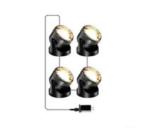 Lampe 4 en 1 basse tension 3,5 V DC IP68 étanche submersible LED pour fontaine de jardin, piscine, cascade et cour (blanc chaud)