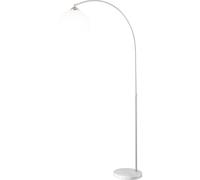 Lampe à arc lampadaire avec pied en marbre lampe à arc avec fonction télescopique blanc, réglable en hauteur, 1x E27, base DM 29cm hauteur totale 141-196cm