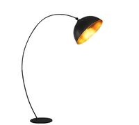 Lampe à arc lampadaire or noir lampe de salon lampe d'appoint chambre à coucher, avec abat-jour pivotant, 1x E27, LxH 115x182 cm