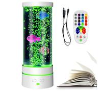 Lampe à bulles apaisante - Tour lumineuse sensorielle apaisante, tube télécommandé avec lueur, paire de colonnes de poisson avec mouvement, style de pièce décorative, fournitures de relaxation pour en