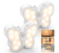 Lampe à détecteur de mouvement, veilleuse papillon rechargeable avec auto/marche/arrêt, aimant amovible, lumières à coller pour enfants, chambre, escalier, couloir