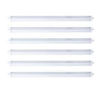 Lampe à diffuseur anti-humidité Plafonnier LED Lampe de garage LED anti-humidité Tube LED, branchement en série, protégé contre les jets d'eau, 1x LED 36W 4320lm blanc neutre, L 120 cm, lot de 6
