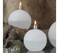 Lampe à huile forme boule en verre givré taille m peri living