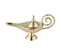 Lampe à huile Orientale Magique Aladin Génie JINI 19cm Grand Doré | Lampe d’Aladin Arabe en laiton massif | Décoration indienne Aladdin comme décoration de table de mariage ou de fenêtre