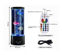 Lampe à Lave avec Poisson - 16 Couleurs Changeantes - Lampe à Bulles d'Ambiance pour Enfants