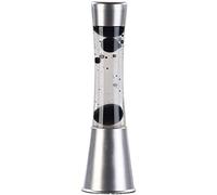 Lunartec Lampe à lave en verre et aluminium - Bulles noires et liquide transparent