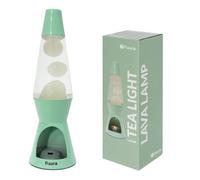 Lampe à lave - Fisura - Lampe à lave avec bougie sans électricité - Menthe et blanc - Cadeau original. 29 x 8,5 (Bougie non