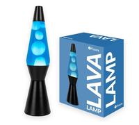 Lampe à lave - FISURA - Lampe à lave bleue - Base noire - Ampoule halogène - 40 cm