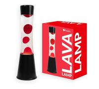 Lampe à lave - FISURA - Lampe à lave rouge. Base noire et lave rouge. Avec ampoule de rechange.11x11x39,5.
