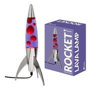 Lampe à lave - FISURA - Lampe à lave violette ""rocket"". Liquide violette et lave rouge. Ampoule de rechange. 20 x 20 x 45 cm.