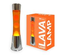 Lampe à lave - FISURA - Orange - Base en chrome - 11 cm x 11,5 cm - Intérieur