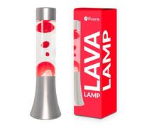 Lampe à lave - FISURA - Rouge - Base argentée - 31 cm - 40 W