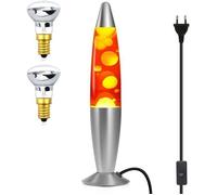 Lampe à lave fusée rétro Magma 35 cm - rouge - 2 ampoules R39 25W incluses