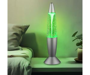 Lampe à lave lampe de table à paillettes changement de couleur lumière décorative paillettes chambre d'enfant, gris argenté, 6x LED 0,06W, PxH 10x35,5 cm